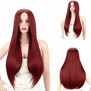 Longzhao wholesale heat resistant long straight synthetic hair wigs for women