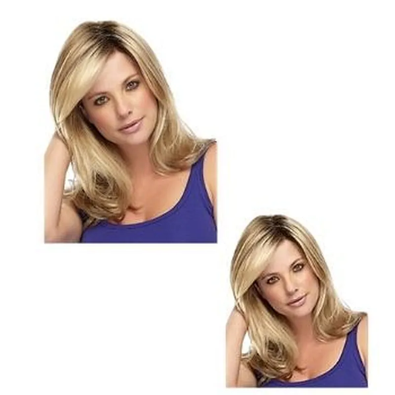 Longzhao Top Quality Synthetic wigs Long Gold Color body wave and Spring curly hair for European and American women