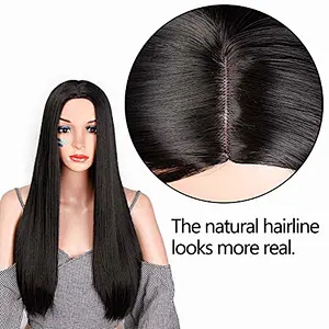 Longzhao wholesale heat resistant long straight synthetic hair wigs for women