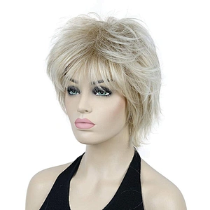 Top Ombre Blonde Curly Short Pixie Cut Cheap Vendor Medical Wholesale Heat Resistant For Black Women Synthetic Hair Wigs