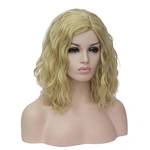 Longzhao Popular Long Wavy Ombre Blonde Color Wigs Side Part Body Wave Curly Wig Synthetic Hair Wigs For Black White Women