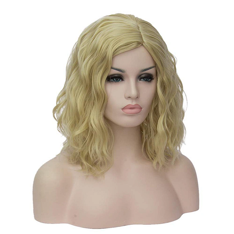 Longzhao Popular Long Wavy Ombre Blonde Color Wigs Side Part Body Wave Curly Wig Synthetic Hair Wigs For Black White Women