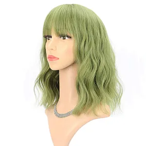 Longzhao Beauty cosplay colorful water wave Wholesale factory price kinky curly synthetic short hair wigs for women