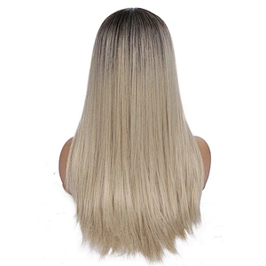 Longzhao synthetic hair ombre color Long straight wig