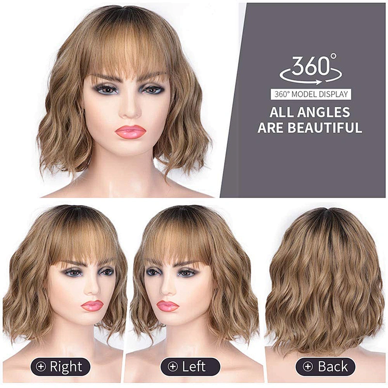 Longzhao High Quality Vendor Cheap Cosplay Wholesale Curly Short Ombre Blonde Bob For Black Women Synthetic Hair Wigs