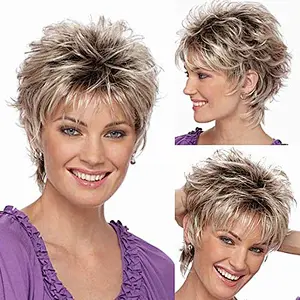 Longzhao Beauty Fashion wig shaggy wig blonde oblique fringe hair for fashion lady