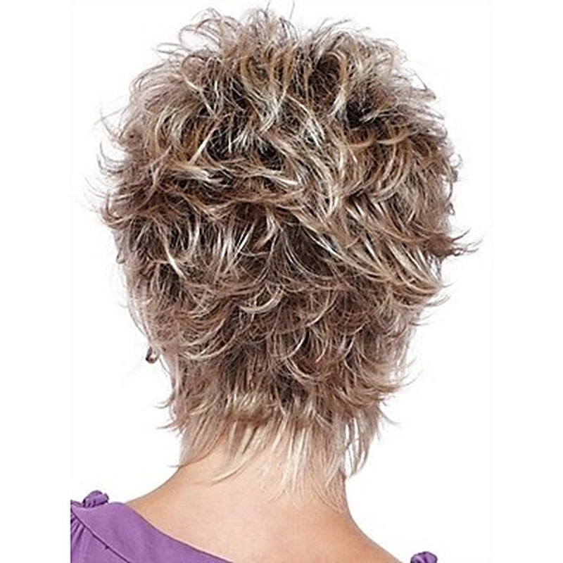Longzhao Beauty Fashion wig shaggy wig blonde oblique fringe hair for fashion lady