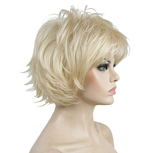 For Women Synthetic Short Style The Best Selling Straight Pixie Cut Wigs Hair With Blonde Bangs Wig Heat Resistant Fiber
