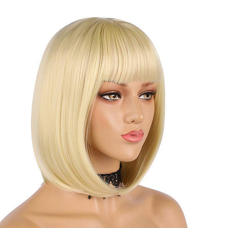 Longzhao Wholesale  Fashion Hot sale High Quality Cheap Colorful Heat Resistant Short Synthetic BOB Wigs synthetic hair
