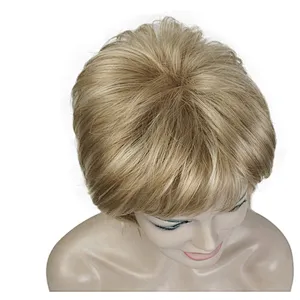 Longzhao Afro Kinky Curly Short Wigs Brown color Heat Resistant Synthetic Fiber Short Afro Curly Wigs for Black Women