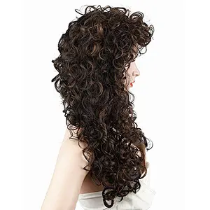 Longzhao Beauty hot-selling Wholesale heat resistant kinky curly brown color synthetic long hair wigs for women