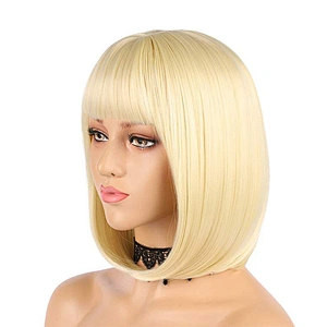 Longzhao Wholesale High Quality Cheap Colorful Heat Resistant  BOB Wigs synthetic hair short synthetic wigs for black women