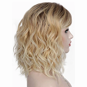 Afro Kinky Curly Short Bob 14 Inch Brown Wigs Wholesale Deep Curly Fluffy Synthetic Hair Wigs For Black Women
