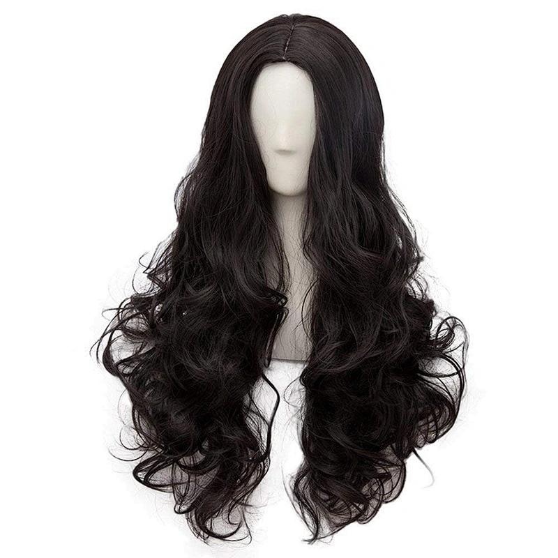 Synthetic Black Wigs Body Wave Hair Long Curly Hair Wigs For Black Women Heat Resistant Fiber hair wigs for black men