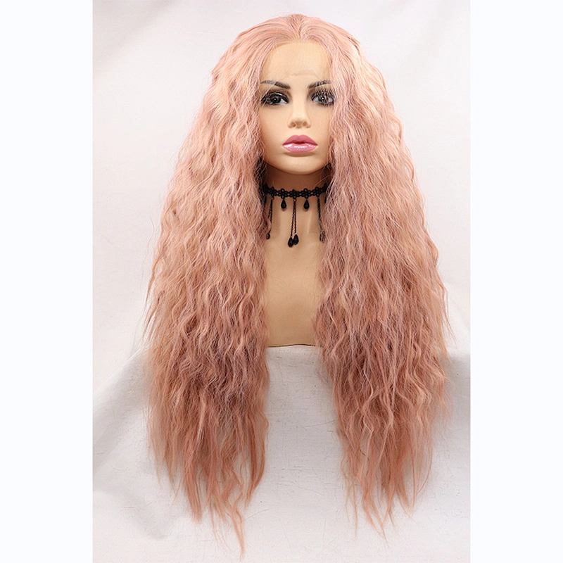 Longzhao New Style Synthetic Wigs Long Wavy Hair Wigs For Black Women Heat Resistant Fiber lace frontal wig