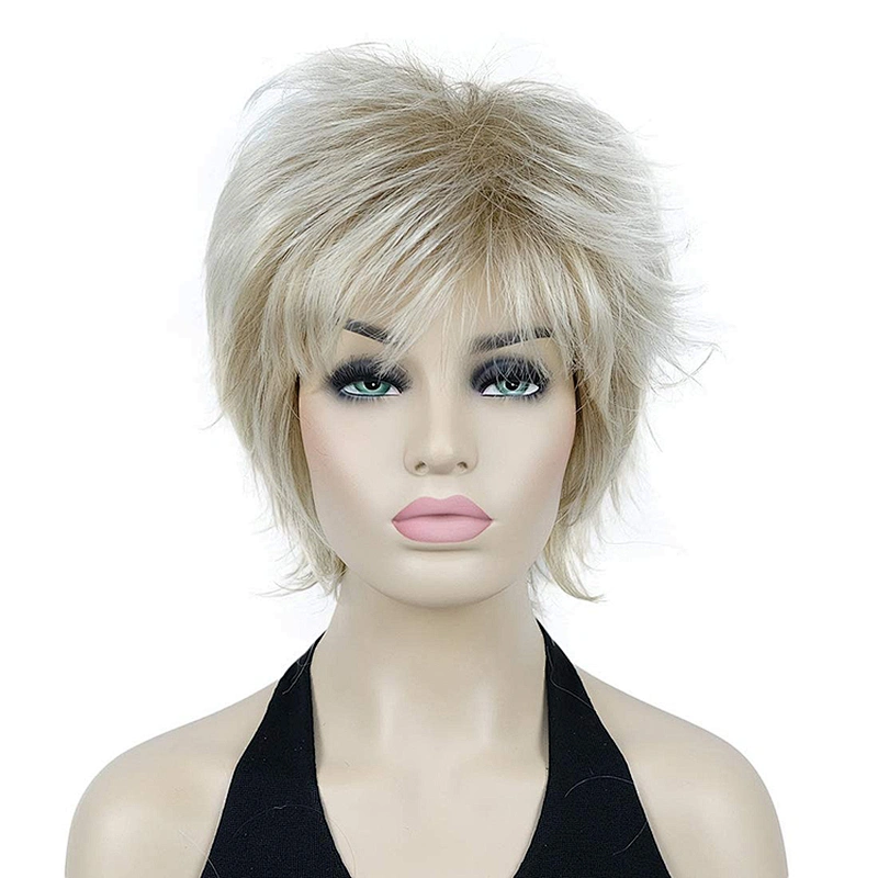 Top Ombre Blonde Curly Short Pixie Cut Cheap Vendor Medical Wholesale Heat Resistant For Black Women Synthetic Hair Wigs