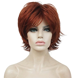 High Temperature Pixie Cut Wig Short Straight Black Wigs Wholesale Synthetic With Bangs For Black Women