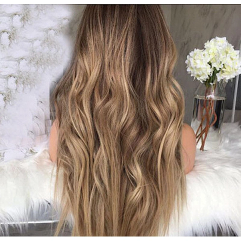 Longzhao Top quality brown water wave long synthetic wigs heat resistance synthetic wigs for women