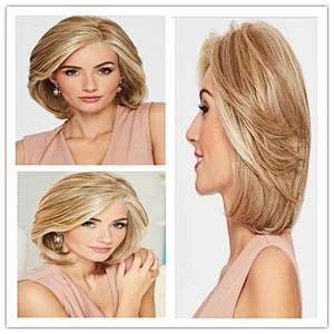 Longzhao cheap synthetic hair wig short natural wave blonde fashion wigs for women