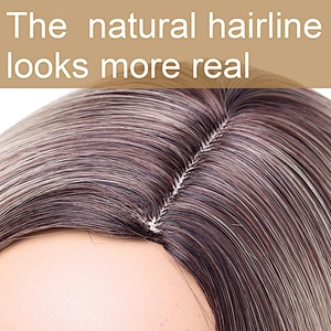 Longzhao Ombre Pink Synthetic Middle Part Straight Bob Hair Wigs Silk Straight Bob Wigs For Women Cosplay Wigs