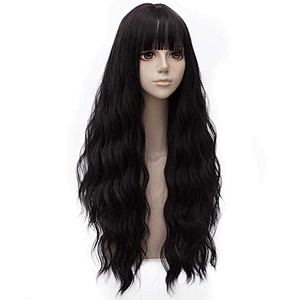 Longzhao Wholesale Cheap Synthetic Body Wave Hair Wig Long Black Color Wigs For Black Women Heat Resistant Fiber