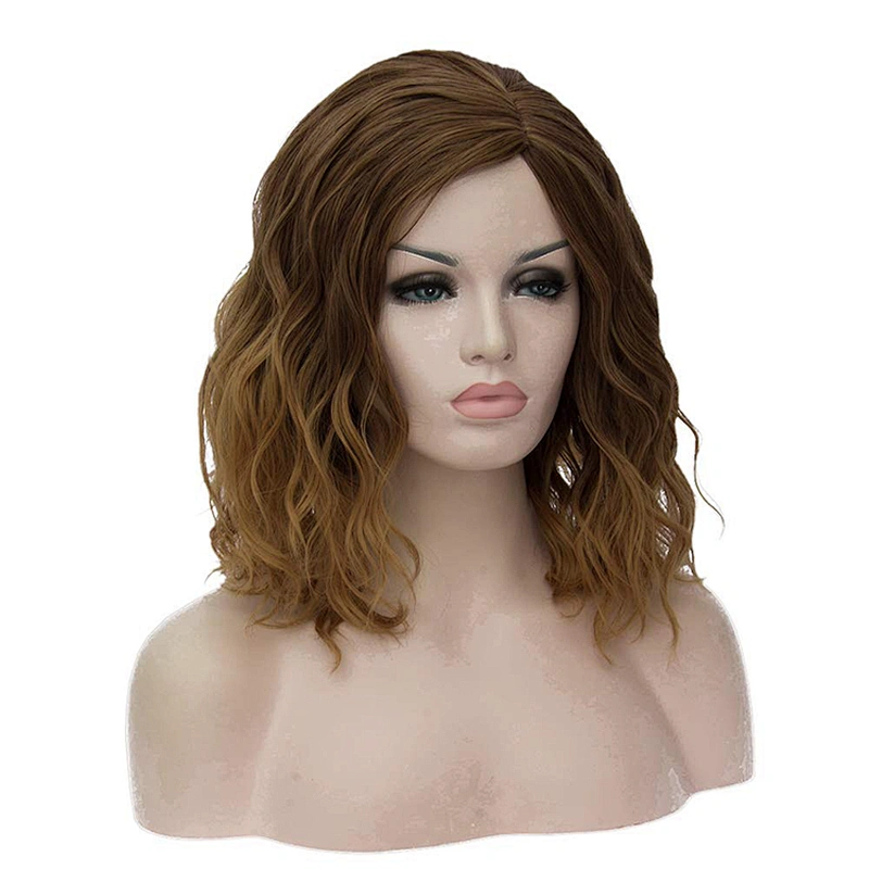 Longzhao Wholesale Side Part Short Curly Wavy Ombre Blonde Color Synthetic Bob Wigs For Black Women Heat Resistant Fiber