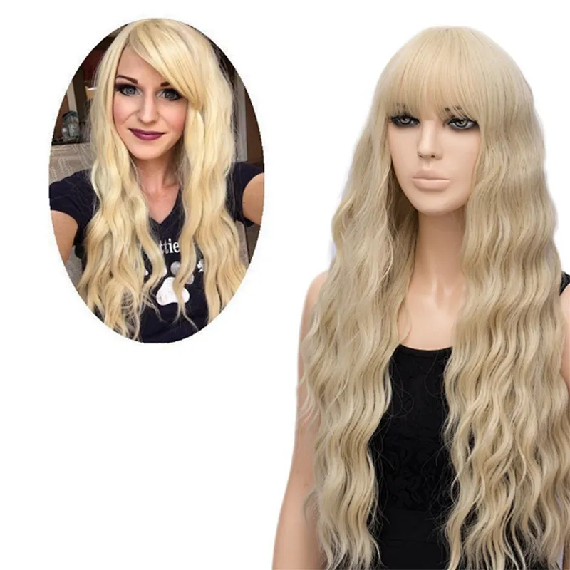 Longzhao Hot Selling 26 inch Blonde Afro Kinky Curly Bob Synthetic Wigs