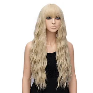 Longzhao Hot Selling 26 inch Blonde Afro Kinky Curly Bob Synthetic Wigs