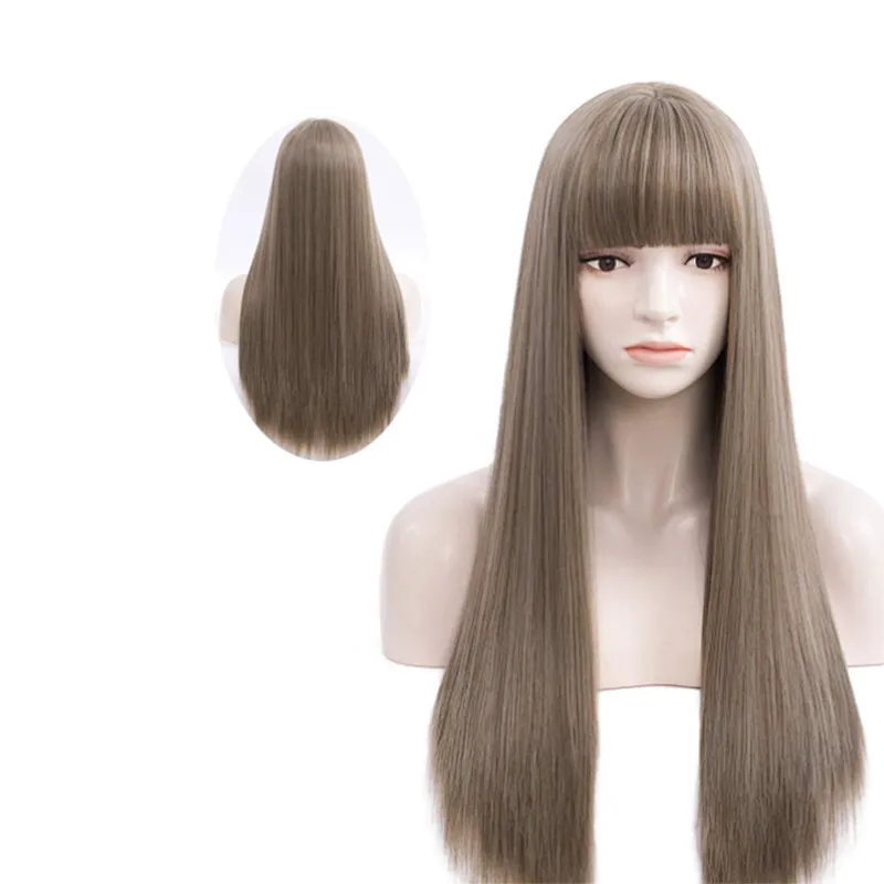 Long Straight Ombre Blonde Hair Synthetic Wigs For Black Women Cosplay Wig