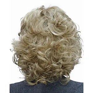 Longzhao European Style Synthetic Hair Wig Blonde Short Curly Wigs For White Women