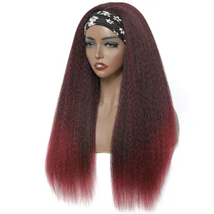 Longzhao Multi Size long Silky natural Straight Wig with Hairband Synthetic hair for women