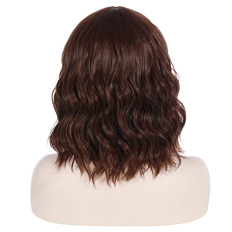Longzhao 14 Inch Hotselling Vendor Cheap Wholesale Kinky Curly Afro Bob Short Curly Brown For Black Women Synthetic Hair Wigs