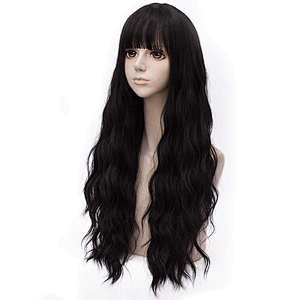 Longzhao Wholesale Cheap Synthetic Body Wave Hair Wig Long Black Color Wigs For Black Women Heat Resistant Fiber