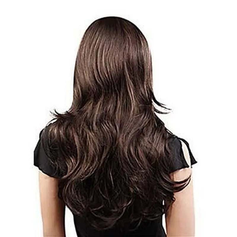 Longzhao hair wholesale silk synthetic brown long hair wig and nature wave for women