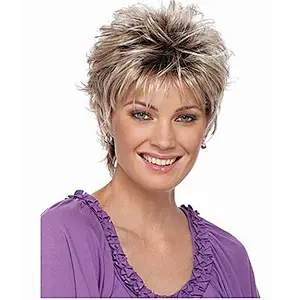 Longzhao Beauty Fashion wig shaggy wig blonde oblique fringe hair for fashion lady