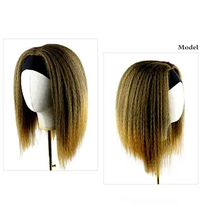 Longzhao Multi Size long Silky natural Straight Wig with Hairband Synthetic hair for women