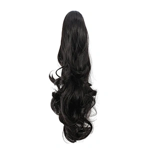 High Quality Vendors Long Kinky Curly Puff Wrap With Clips Drawstring Synthetic Ponytail Hair Extension