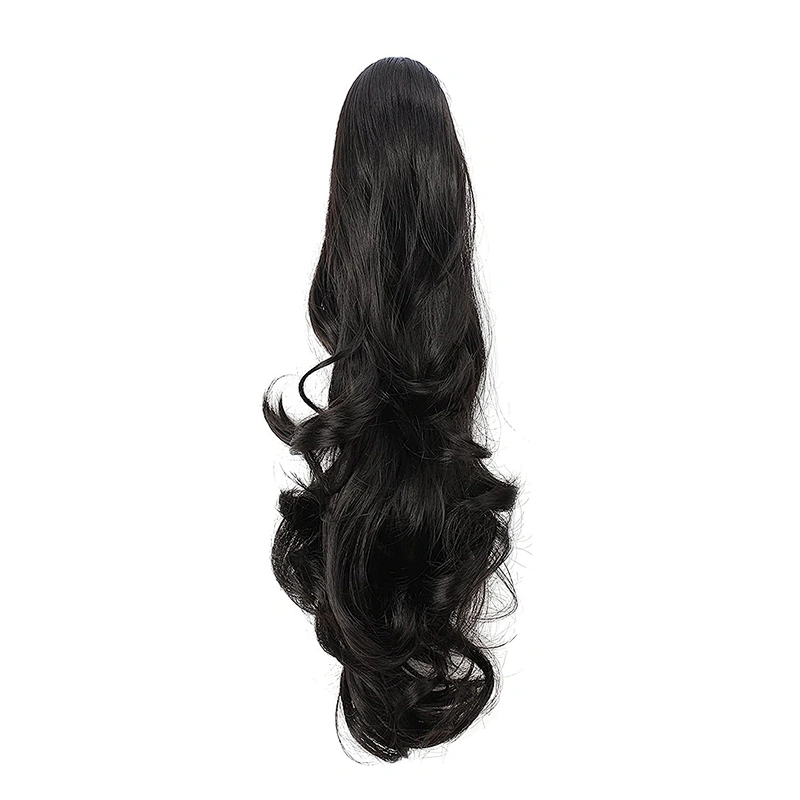 High Quality Vendors Long Kinky Curly Puff Wrap With Clips Drawstring Synthetic Ponytail Hair Extension