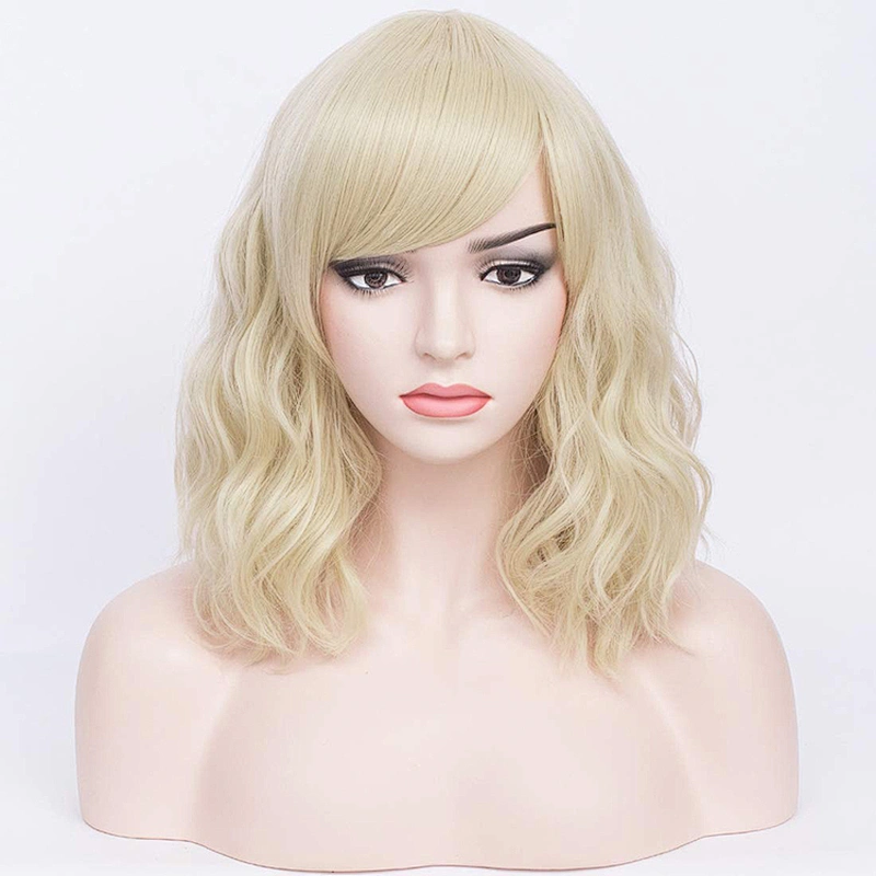Cheapest Wholesale Vendor Afro Kinky Curly 613 Blonde Short Bob Wig With Bangs For Black Women Synthetic Hair Wigs