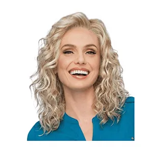 Longzhao Popular  shoulder length natural blonde deep wave heat-resistant synthetic wig for fashion women