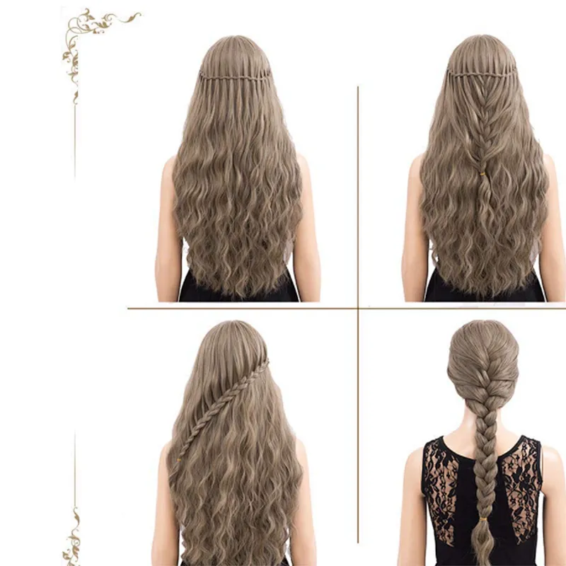 Longzhao Hot Selling Afro Long Curly Wave Wig Brown Mixed Blonde Color Synthetic Wigs For Black Women