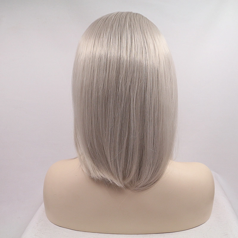 Natural Straight 13*3 inch Light Blonde Synthetic Bob Hair Wigs Middle Part  Long Wavy Wigs Cosplay lace frontal  Wigs For Women