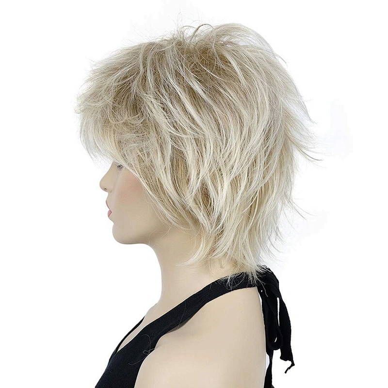 Top Ombre Blonde Curly Short Pixie Cut Cheap Vendor Medical Wholesale Heat Resistant For Black Women Synthetic Hair Wigs