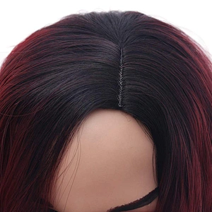 Longzhao Beauty Most Popular Red Curly Wave Bob Wigs With Side Bangs Synthetic Short Bob Wigs For Black Women