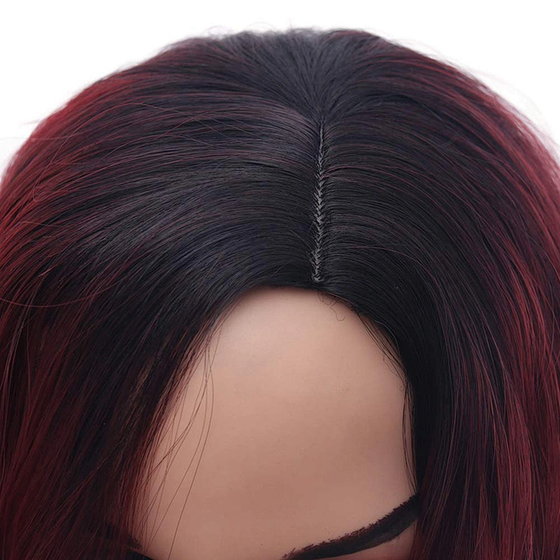 Longzhao Beauty Most Popular Red Curly Wave Bob Wigs With Side Bangs Synthetic Short Bob Wigs For Black Women