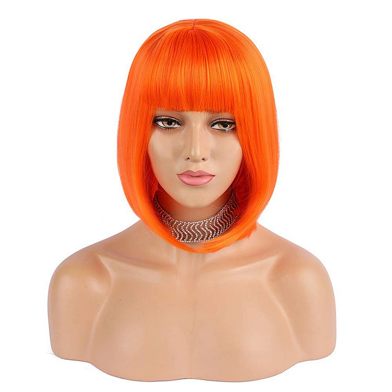 Longzhao Wholesale  Fashion Hot sale High Quality Cheap Colorful Heat Resistant Short Synthetic BOB Wigs synthetic hair