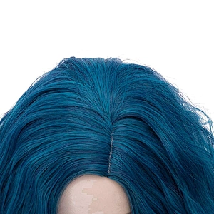 Longzhao 14 Inch Cosplay Vendor Cheap Curly Water Wave Ombre Blue Body Wave Short Bob For Black Women Synthetic Hair Wigs
