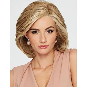 Longzhao cheap synthetic hair wig short natural wave blonde fashion wigs for women