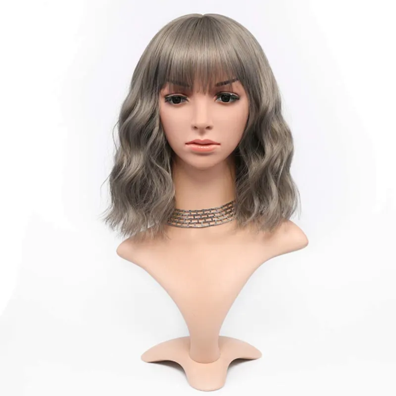 Longzhao Beauty cosplay colorful water wave Wholesale factory price kinky curly synthetic short hair wigs for women