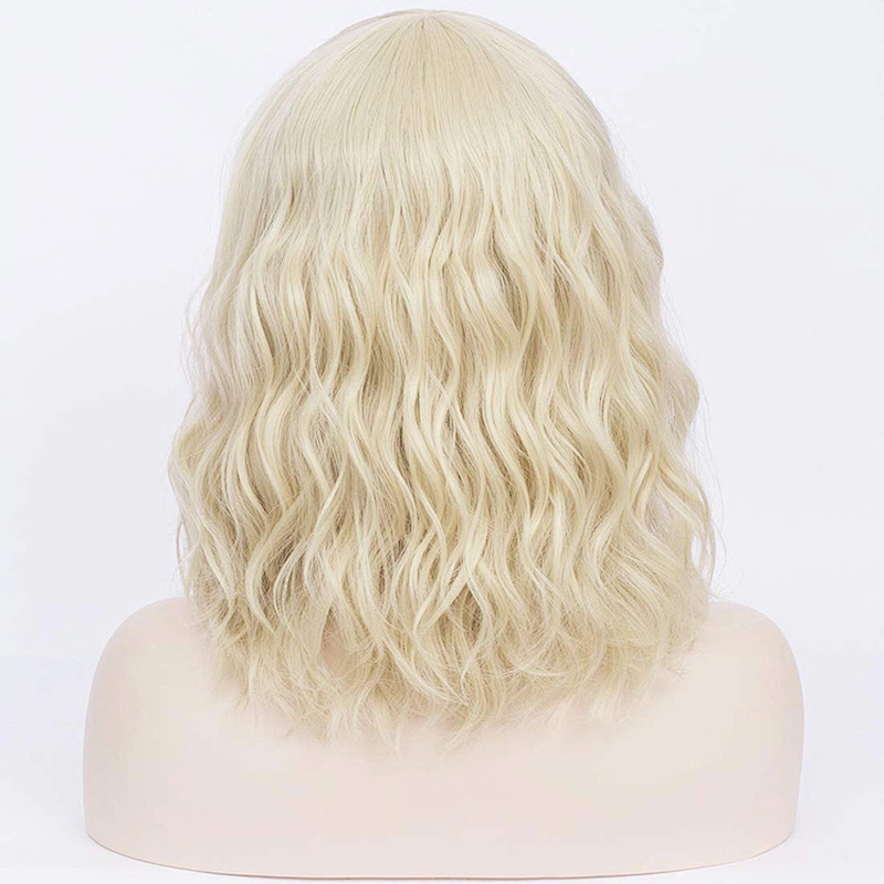 Cheapest Wholesale Vendor Afro Kinky Curly 613 Blonde Short Bob Wig With Bangs For Black Women Synthetic Hair Wigs